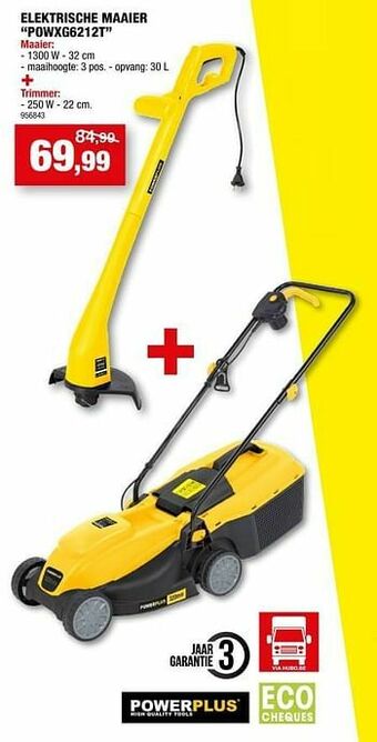 Hubo Powerplus elektrische maaier powxg6212t aanbieding