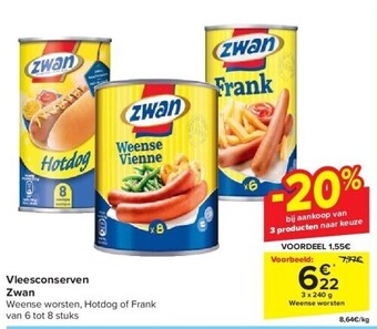 Carrefour Vleesconserven zwan aanbieding