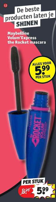 Kruidvat Maybelline Volum'express The Rocket Mascara aanbieding