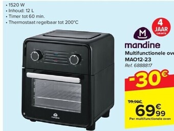 Carrefour Multifunctionele oven mao12-23 aanbieding
