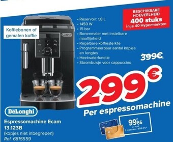 Carrefour Espressomachine ecam 13.123b aanbieding