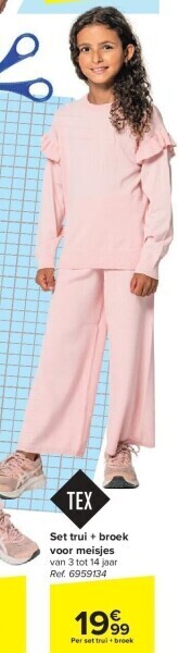Carrefour Set trui + broek voor meisjes aanbieding