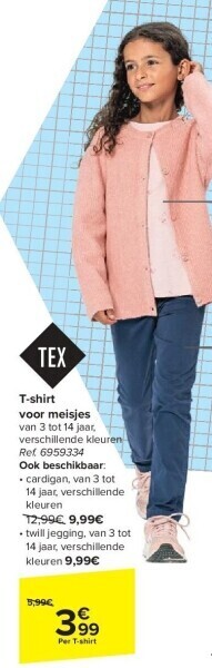 Carrefour T-shirt voor meisjes aanbieding