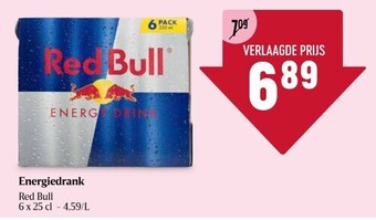 Delhaize Energiedrank Red Bull 6 x 25 cl aanbieding