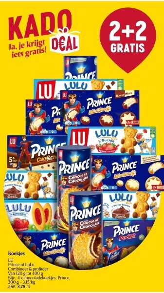 Delhaize Koekjes LU Prince of LuLu aanbieding