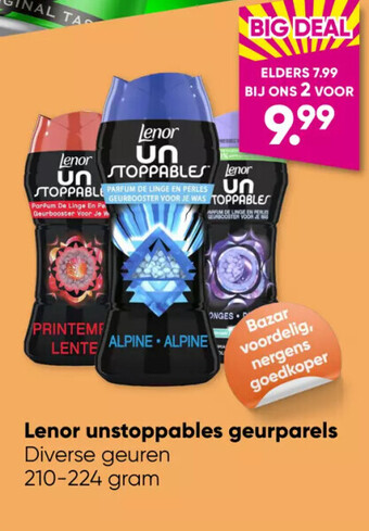 Big Bazar Lenor unstoppables geurparels aanbieding