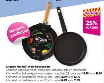 Big Bazar Kitchen fun bali wok/koekenpan aanbieding
