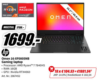 MediaMarkt hp Omen 16-XF0005NB Gaming-laptop aanbieding