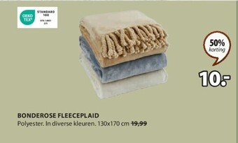 Jysk Bonderose fleeceplaid aanbieding