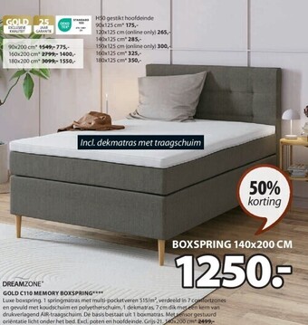 Jysk Gold c110 memory boxspring aanbieding