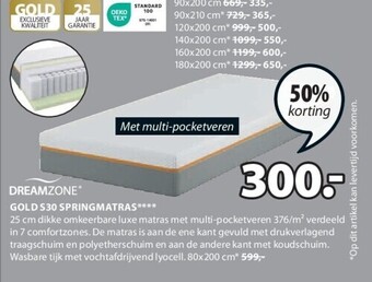 Jysk Gold s30 springmatras aanbieding