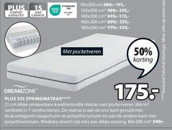 Jysk Plus s35 springmatras aanbieding