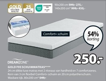 Jysk Gold f95 schuimmatras aanbieding