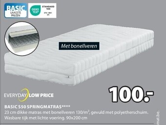 Jysk Basic s50 springmatras aanbieding
