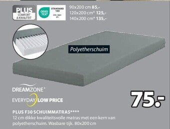 Jysk Plus f30 schuimmatras aanbieding