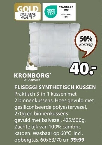 Jysk Fliseggi synthetisch kussen aanbieding