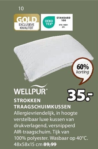 Jysk Strokken traagschuimkussen aanbieding