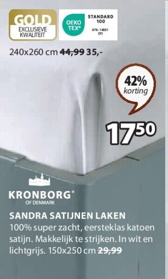 Jysk Sandra satijnen laken aanbieding