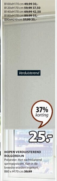 Jysk Hopen verduisterend rolgordijn aanbieding