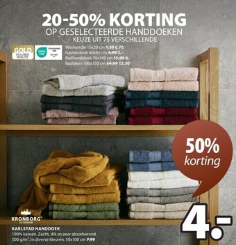 Jysk Karlstad handdoek aanbieding