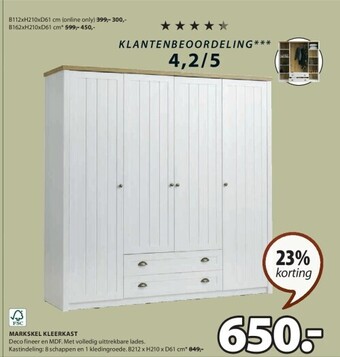 Jysk Markskel kleerkast aanbieding
