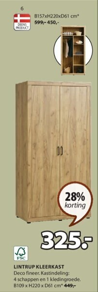 Jysk Lintrup kleerkast aanbieding