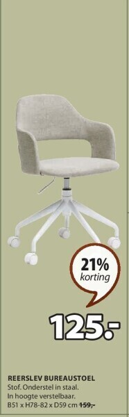 Jysk Reerslev bureaustoel aanbieding
