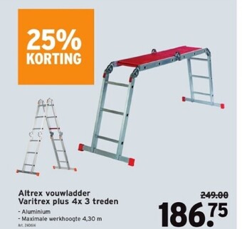 GAMMA Altrex vouwladder varitrex plus 4x 3 treden aanbieding