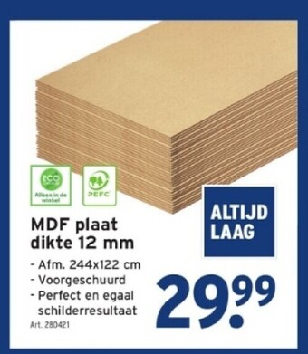 GAMMA Mdf plaat dikte 12 mm aanbieding