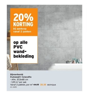 GAMMA Dumawall+ calacatta - afm. 37,5x65 cm aanbieding