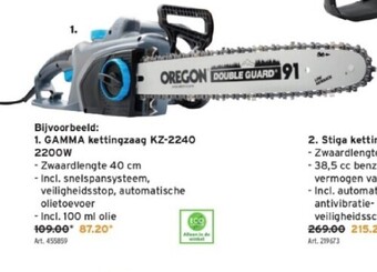 GAMMA Gamma kettingzaag kz-2240 2200w aanbieding