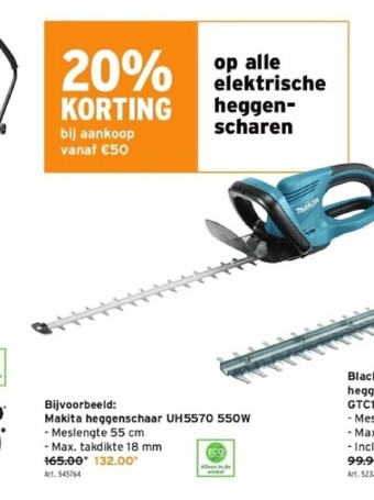 GAMMA Makita heggenschaar uh5570 550w aanbieding