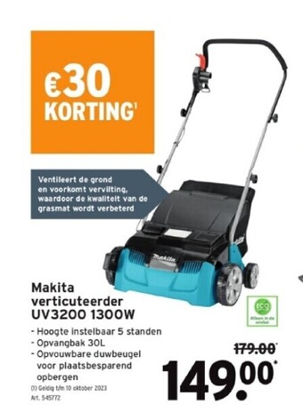 GAMMA Makita verticuteerder uv3200 1300w aanbieding