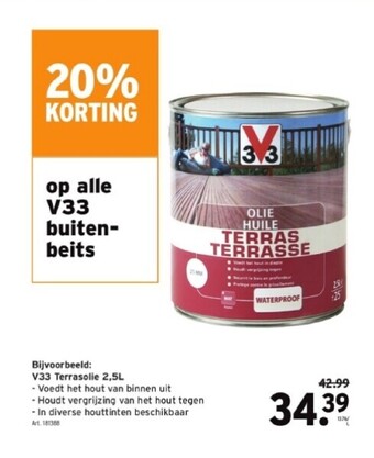 GAMMA V33 terrasolie 2,5l aanbieding