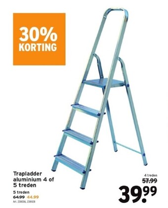 GAMMA Trapladder aluminium 4 of 5 treden aanbieding