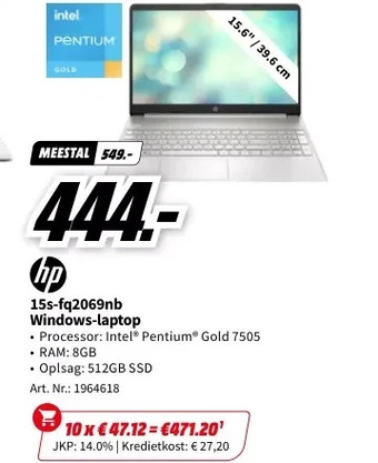 MediaMarkt Hp 15s-fq2069nb windows-laptop aanbieding