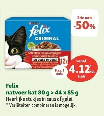 Maxi Zoo Felix natvoer kat 80 g > 44 x 85 g aanbieding