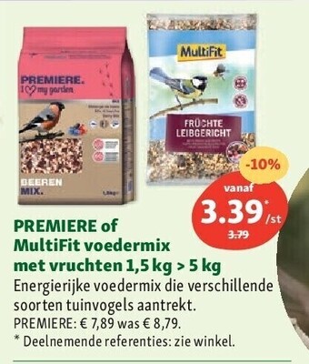 Maxi Zoo Premiere of multifit voedermix met vruchten 1,5 kg > 5 kg aanbieding