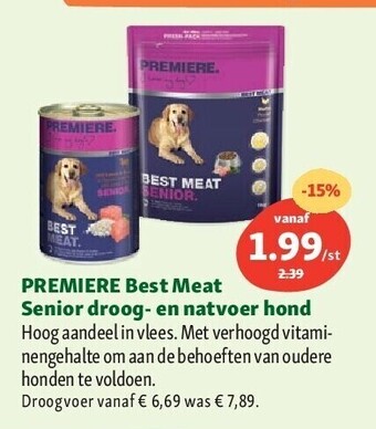 Maxi Zoo Premiere best meat senior droog- en natvoer hond aanbieding