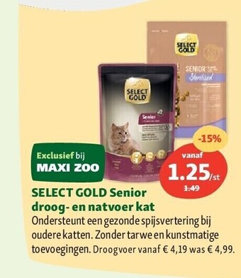 Maxi Zoo Select gold senior droog- en natvoer kat aanbieding