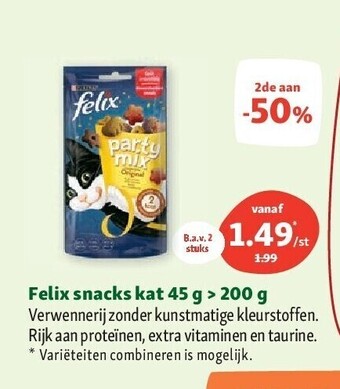 Maxi Zoo Felix snacks kat 45 g > 200 g aanbieding