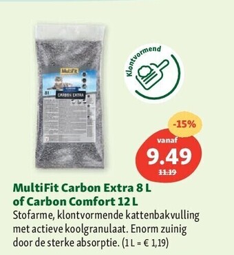 Maxi Zoo Multifit carbon extra 8 l of carbon comfort 12 l aanbieding
