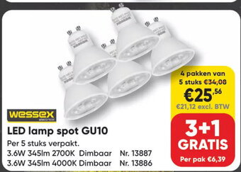 Toolstation LED lamp spot GU10 aanbieding