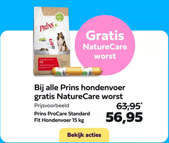 Bij alle Prins hondenvoer gratis NatureCare worst