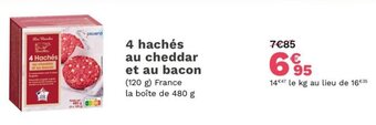 4 hachés au cheddar et ou bacon