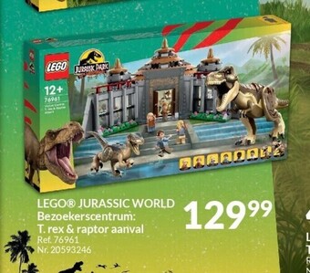 Lego jurassic world bezoekerscentrum: t. rex & raptor aanval
