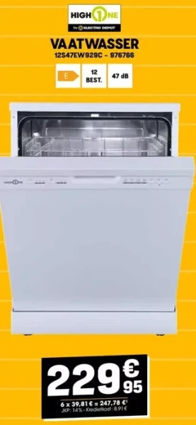 Electro Depot Vaatwasser aanbieding