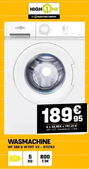Electro Depot Wasmachine aanbieding