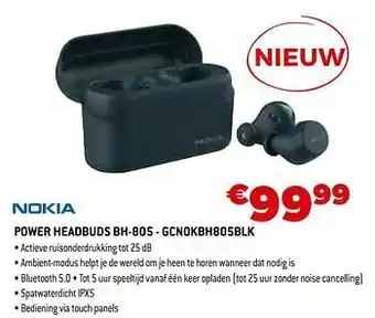 Exellent Nokia power headbuds bh-805 - gcnokbh805blk aanbieding