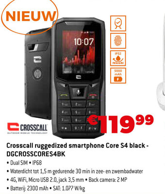 Crosscall ruggedized smartphone Core S4 black - DGCROSSCORES4BK